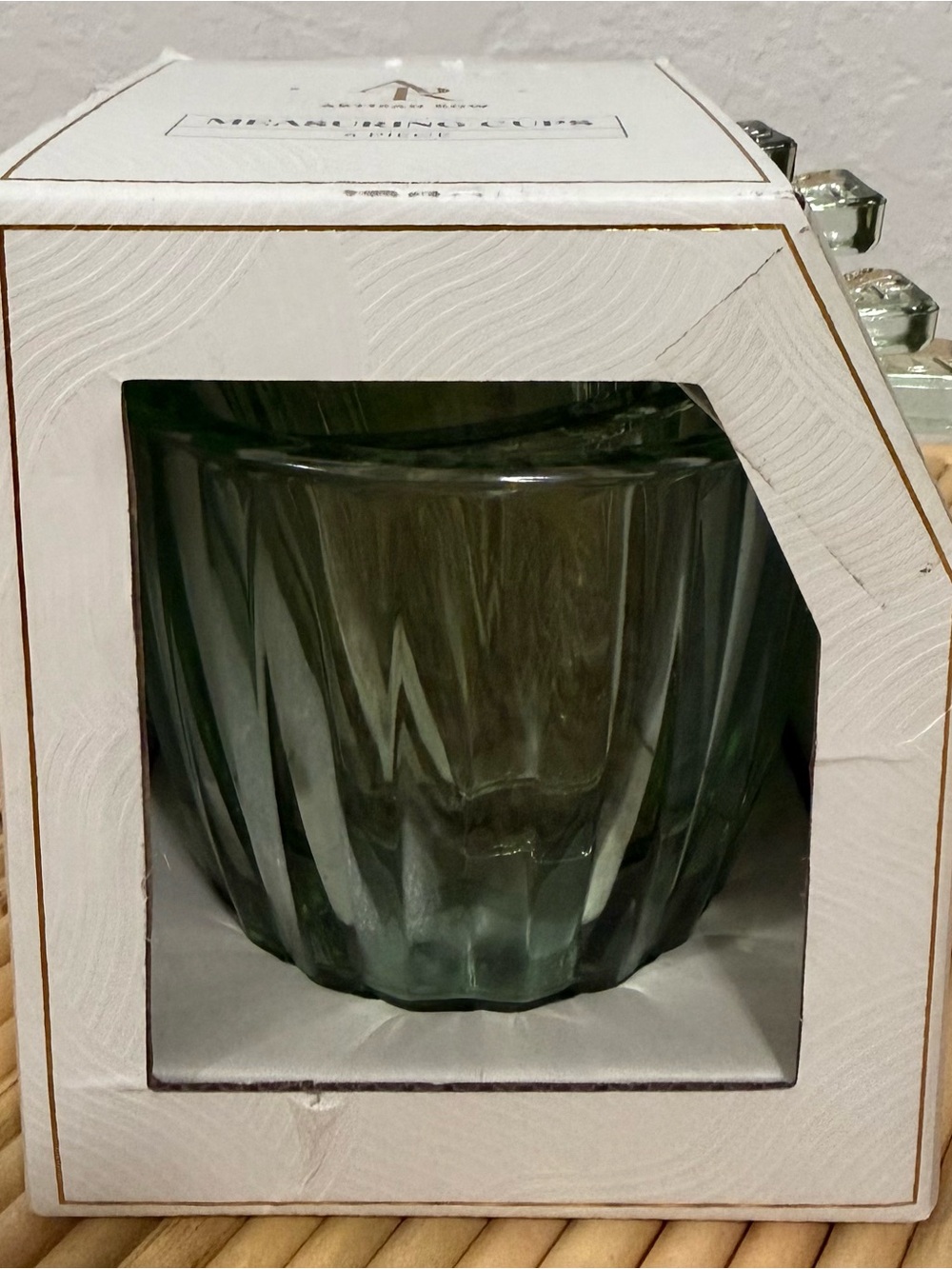 Artisan Row 4-Piece Glass Semi-Translucent Green Measuring Cups